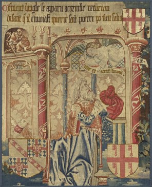 성 코르넬리오 백인대장의 환시_tapestry from Netherlandish 15th century_in the National Gallery of Art in Washington DC.jpg